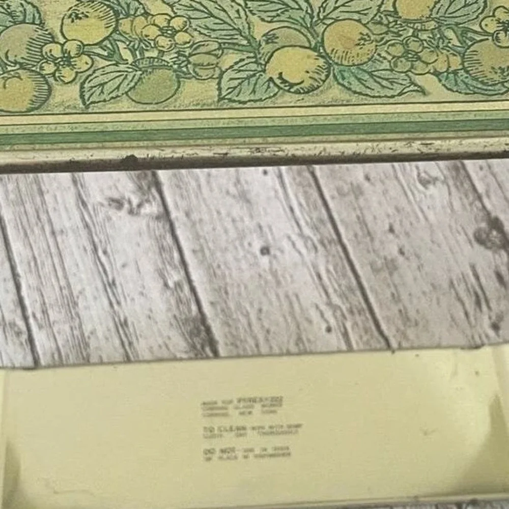 Vintage‎ Pyrex 222 Metal Casserole Carrier Cradle Green Apple Harvest Pattern